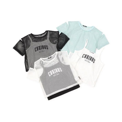 【Nico☆Petit刊載】網眼T恤吊帶套裝