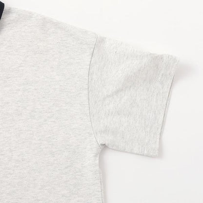 【防汙處理】翻領開襟字母T恤