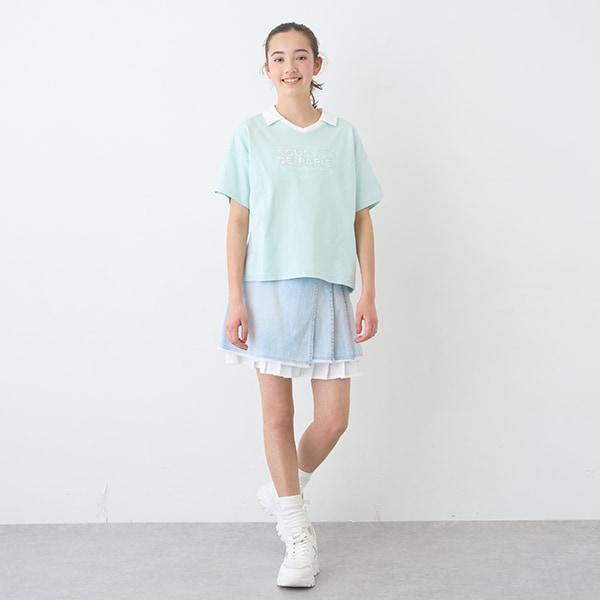 【防汙處理】翻領開襟字母T恤