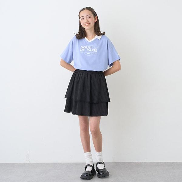 【防汙處理】翻領開襟字母T恤