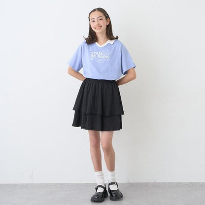 【防汙處理】翻領開襟字母T恤