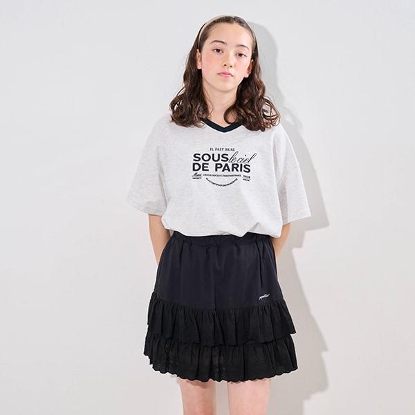 【防汙處理】翻領開襟字母T恤