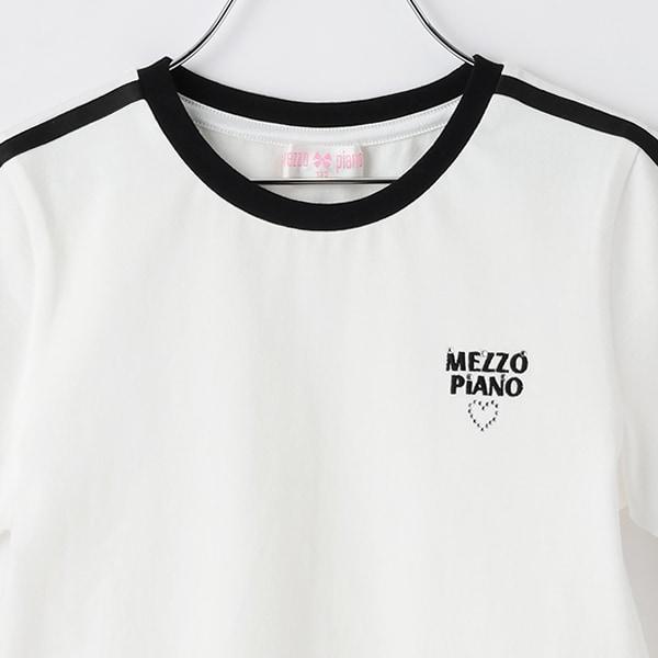 袖部條紋蝴蝶結短袖T恤