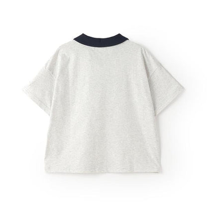 【防汙處理】翻領開襟字母T恤