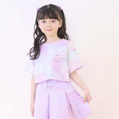 扎染風格露肩網紗拼接背心套裝