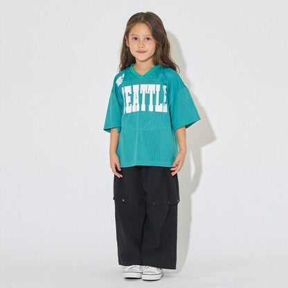 【可成套搭配】V領網眼上衣