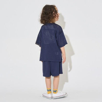 【可成套搭配】V領網眼上衣