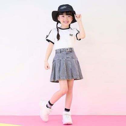 袖部條紋蝴蝶結短袖T恤