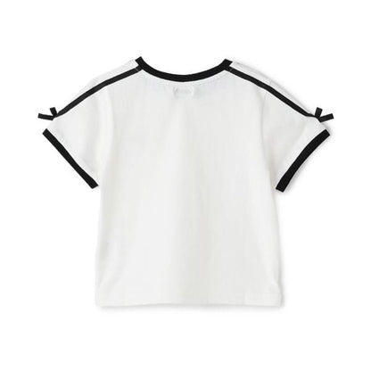 袖部條紋蝴蝶結短袖T恤