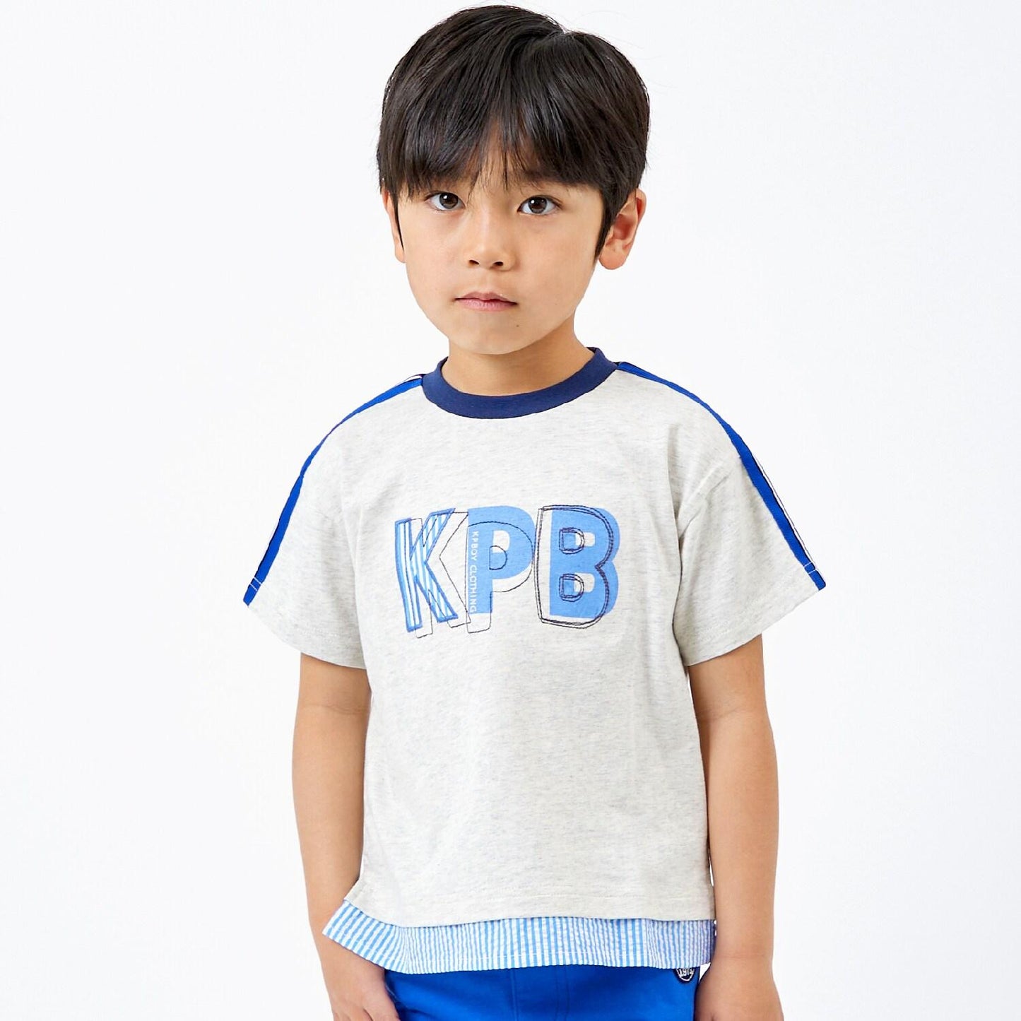 肩部針織帶KPB圖案下襬疊穿T恤