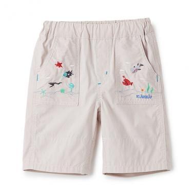 海洋生物刺繡五分褲