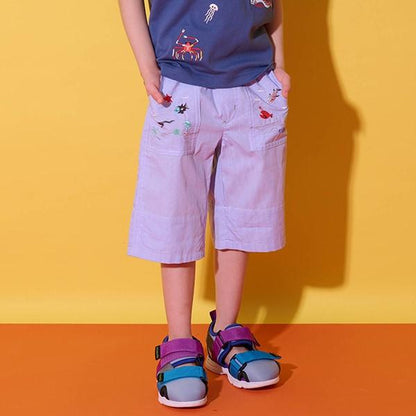 海洋生物刺繡五分褲