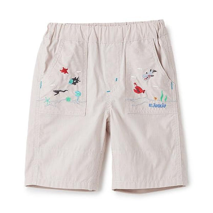 海洋生物刺繡五分褲