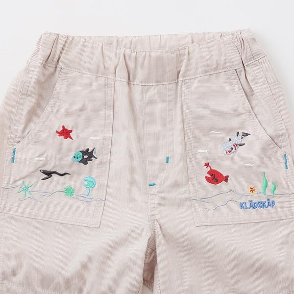 海洋生物刺繡五分褲