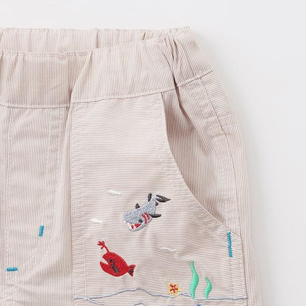 海洋生物刺繡五分褲