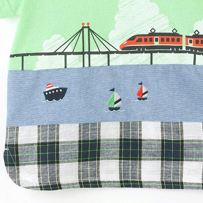 海洋與電車切換短袖T恤