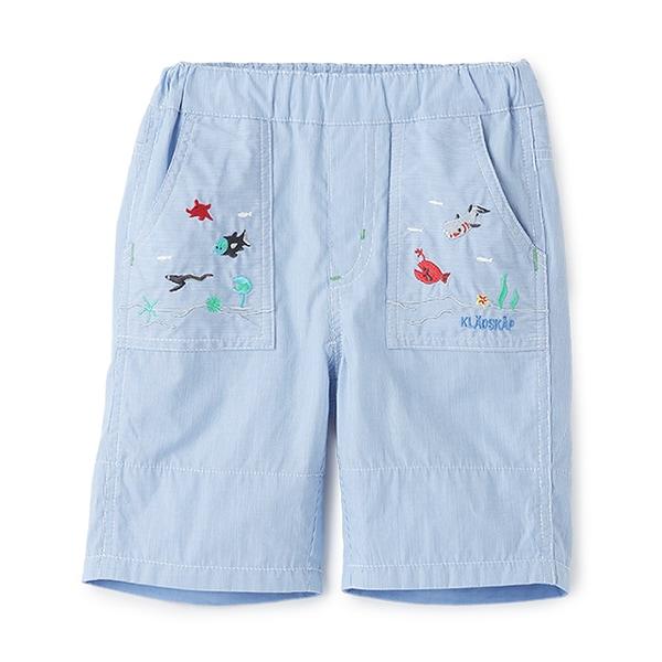 海洋生物刺繡五分褲