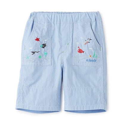 海洋生物刺繡五分褲