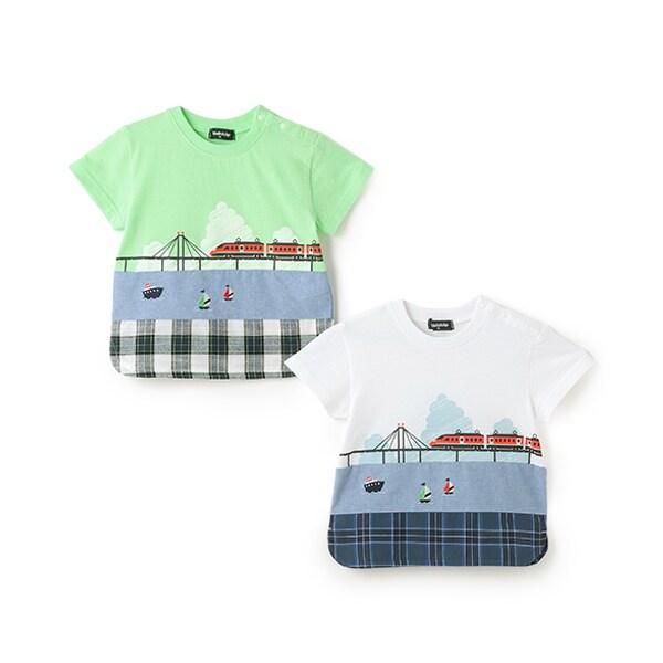 海洋與電車切換短袖T恤