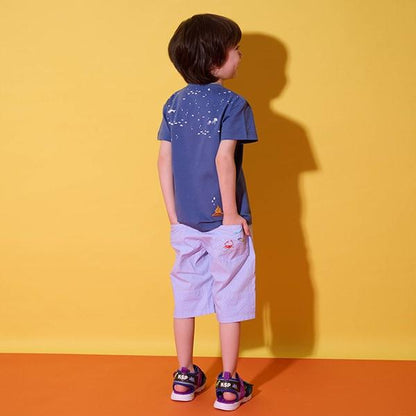 海洋生物刺繡五分褲