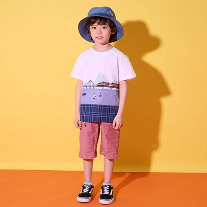 海洋與電車切換短袖T恤