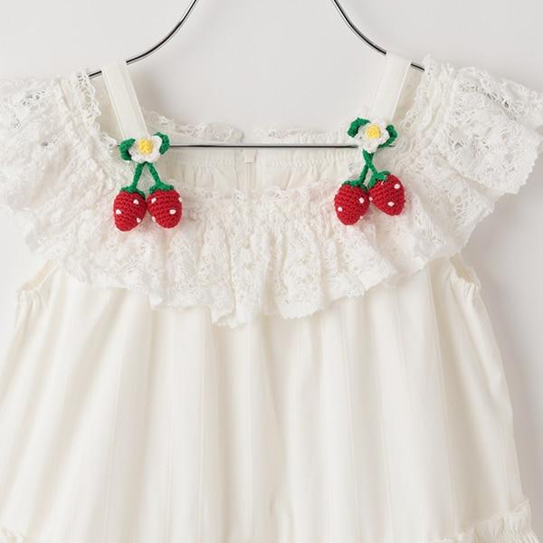 草莓刺繡連衣裙
