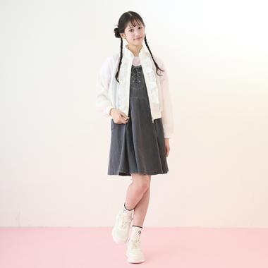 【接觸冷感】側開衩繫帶吊帶裙套裝