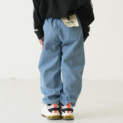 【爸爸同款】褶皺寬鬆牛仔錐形褲