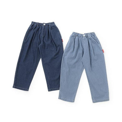 【爸爸同款】褶皺寬鬆牛仔錐形褲