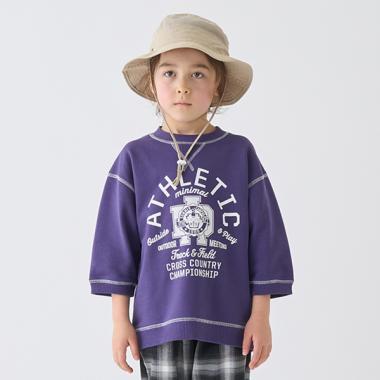 拼色拼接線縫衛衣印花套頭衫