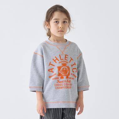 拼色拼接線縫衛衣印花套頭衫