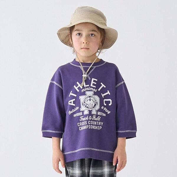 拼色拼接線縫衛衣印花套頭衫