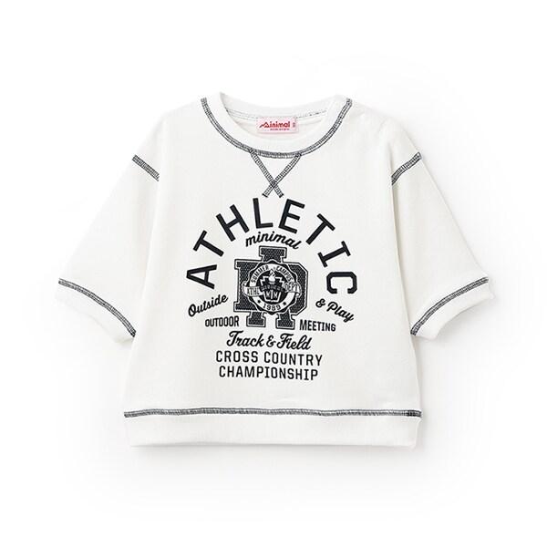 拼色拼接線縫衛衣印花套頭衫