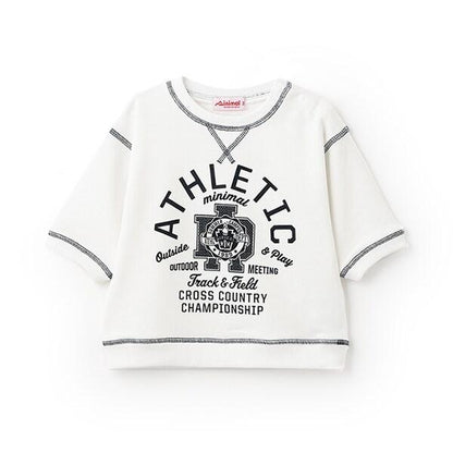 拼色拼接線縫衛衣印花套頭衫