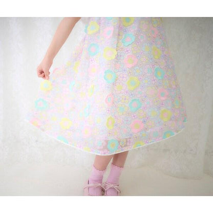 花卉刺繡蕾絲連衣裙