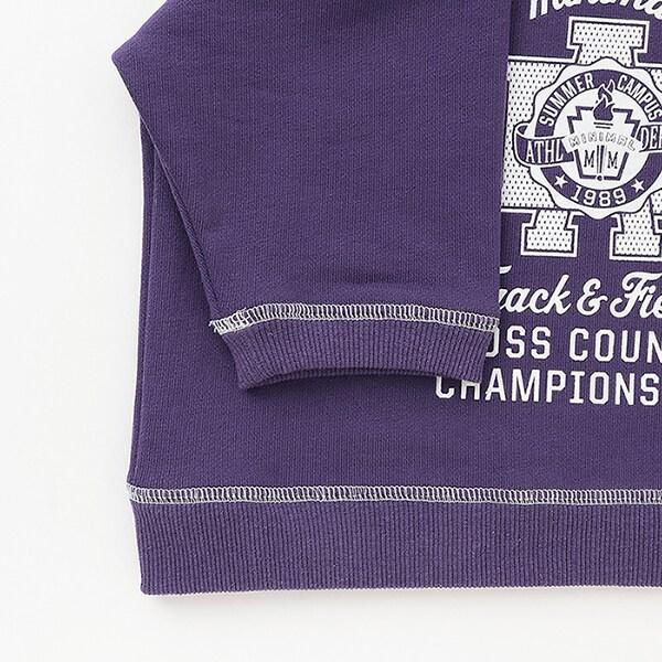 拼色拼接線縫衛衣印花套頭衫