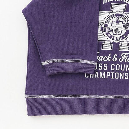 拼色拼接線縫衛衣印花套頭衫