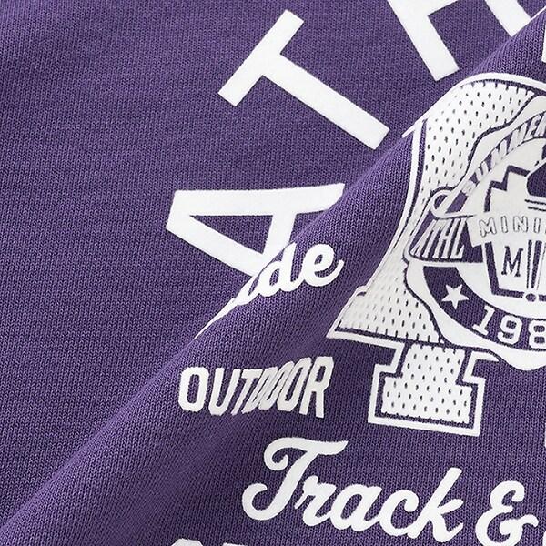 拼色拼接線縫衛衣印花套頭衫