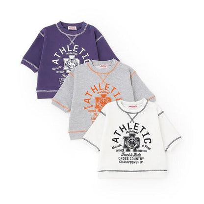 拼色拼接線縫衛衣印花套頭衫