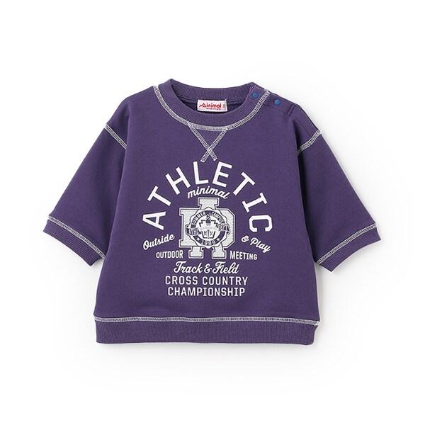 拼色拼接線縫衛衣印花套頭衫