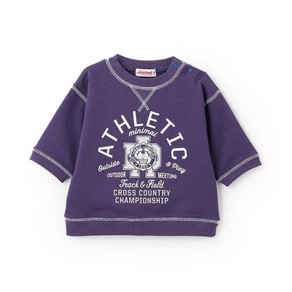 拼色拼接線縫衛衣印花套頭衫