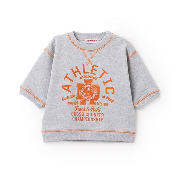 拼色拼接線縫衛衣印花套頭衫