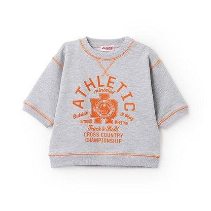 拼色拼接線縫衛衣印花套頭衫