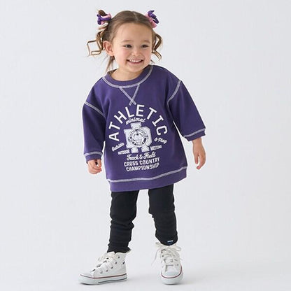 拼色拼接線縫衛衣印花套頭衫