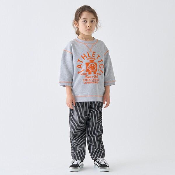 拼色拼接線縫衛衣印花套頭衫