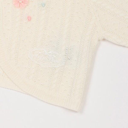 蝴蝶結刺繡針織開衫