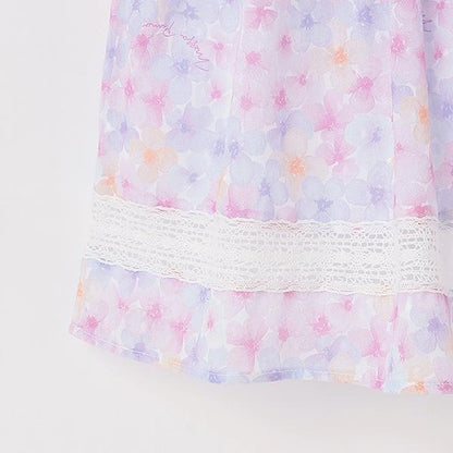 水彩花卉印花連衣裙