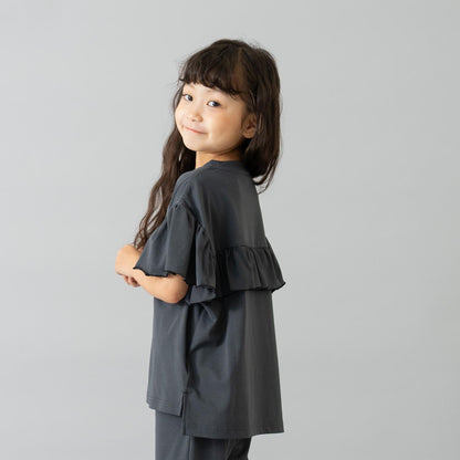 【水陸兩用】短袖荷葉邊套頭衫