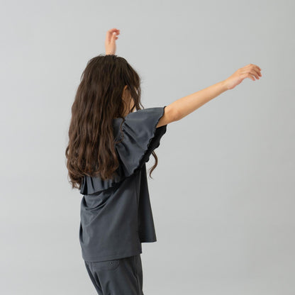 【水陸兩用】短袖荷葉邊套頭衫