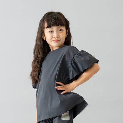 【水陸兩用】短袖荷葉邊套頭衫